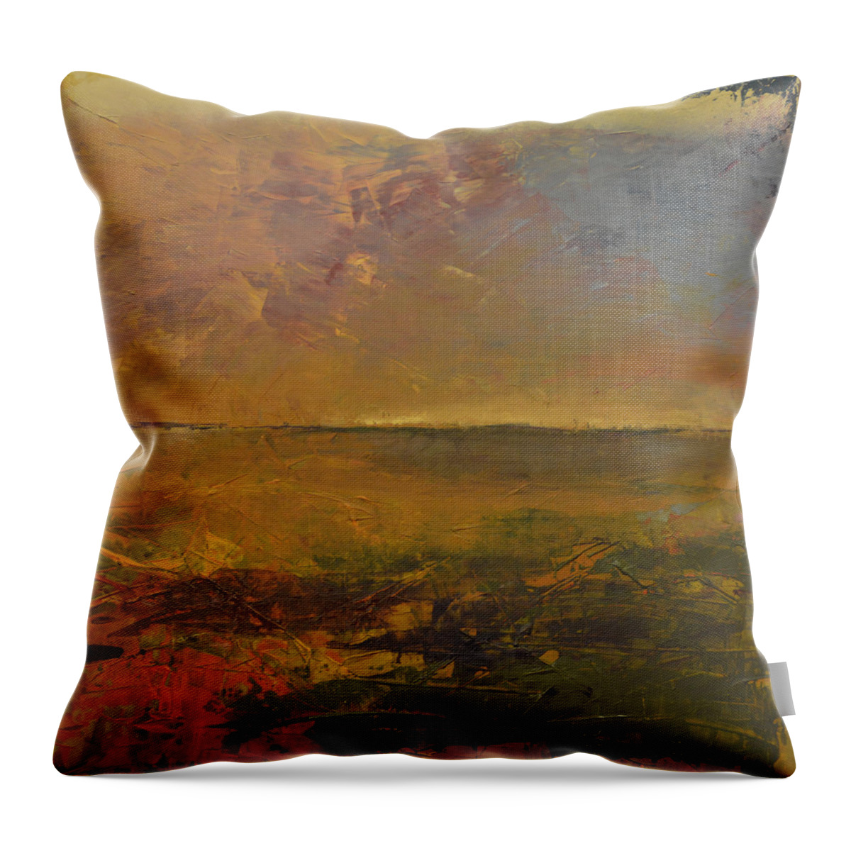 Landscape Throw Pillow featuring the painting Lovely Day by Linda Bailey