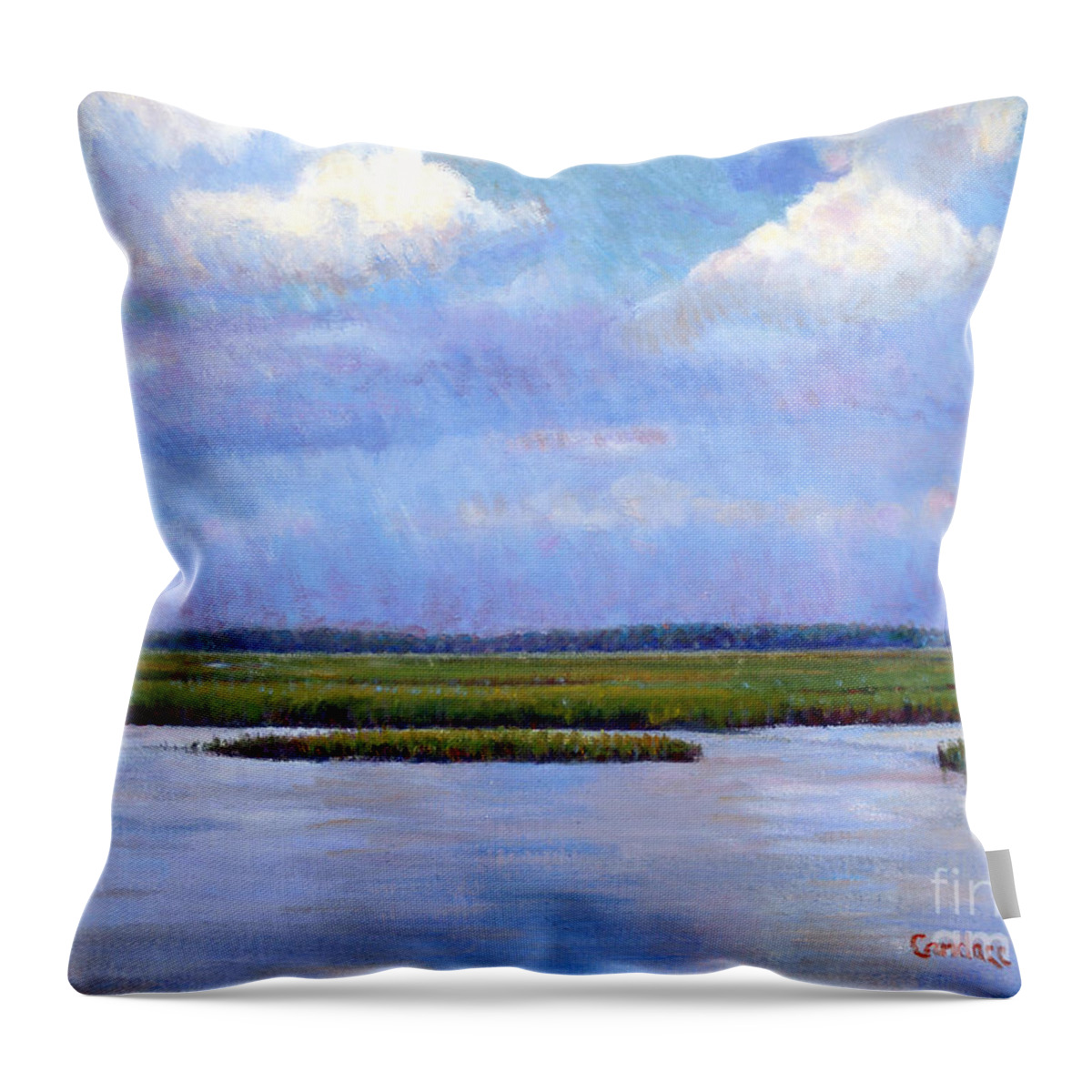 Low Country Throw Pillow featuring the painting Low Country High by Candace Lovely