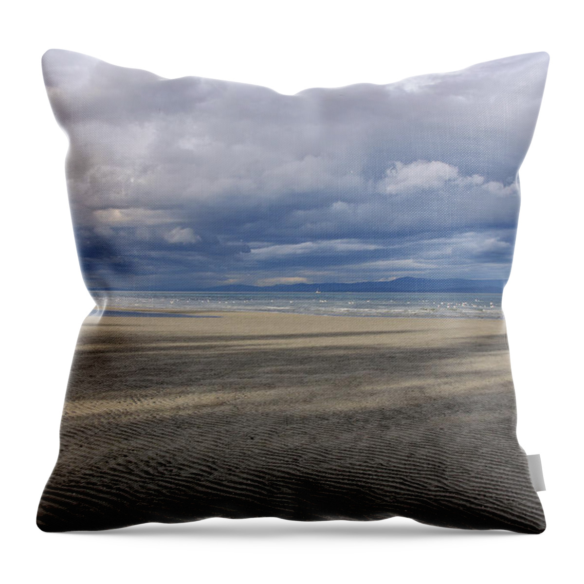 Low Tide Throw Pillow featuring the photograph Low Tide Sandscape by Roxy Hurtubise