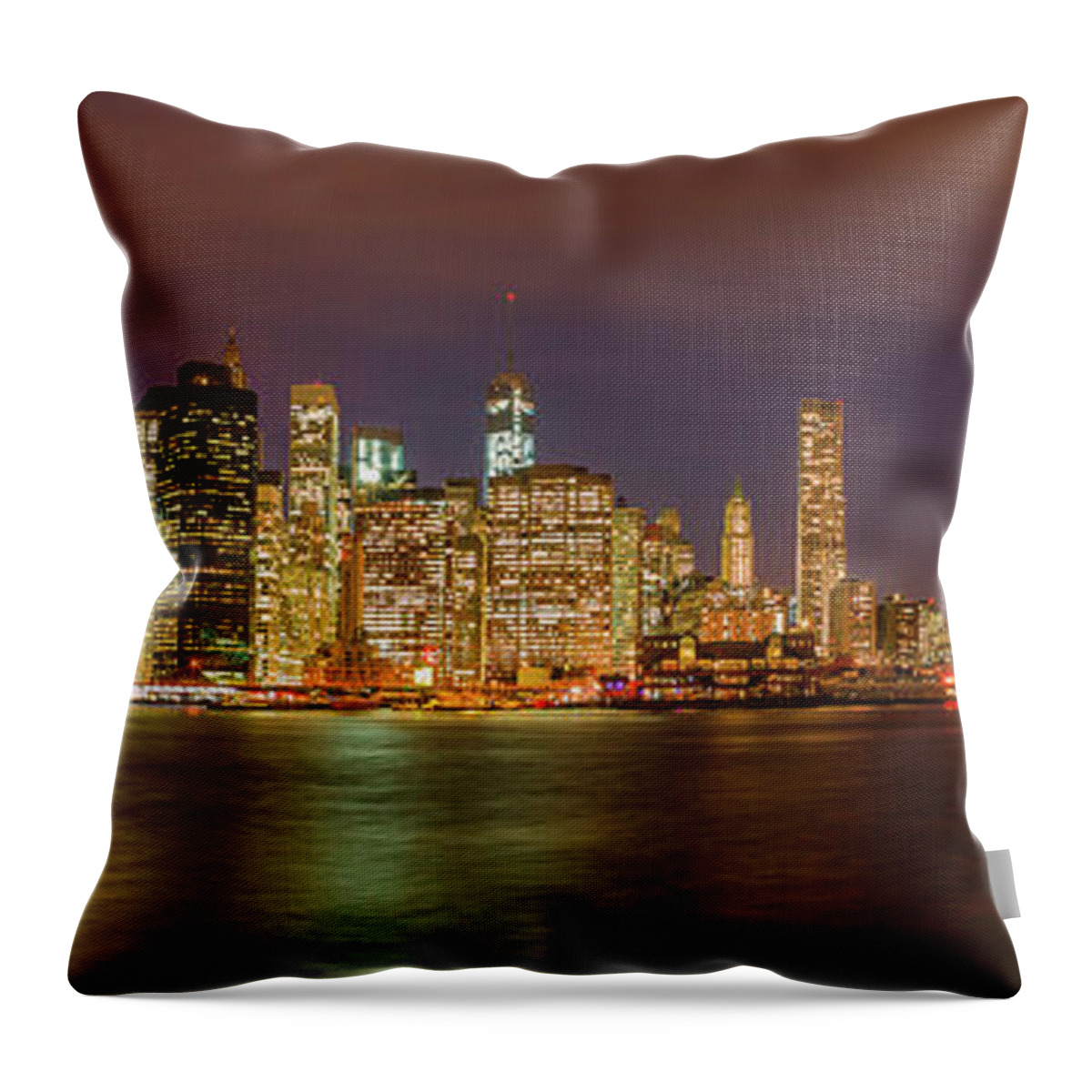 Lower Manhattan Throw Pillow featuring the photograph Lower Manhattan by Joshua Bozarth