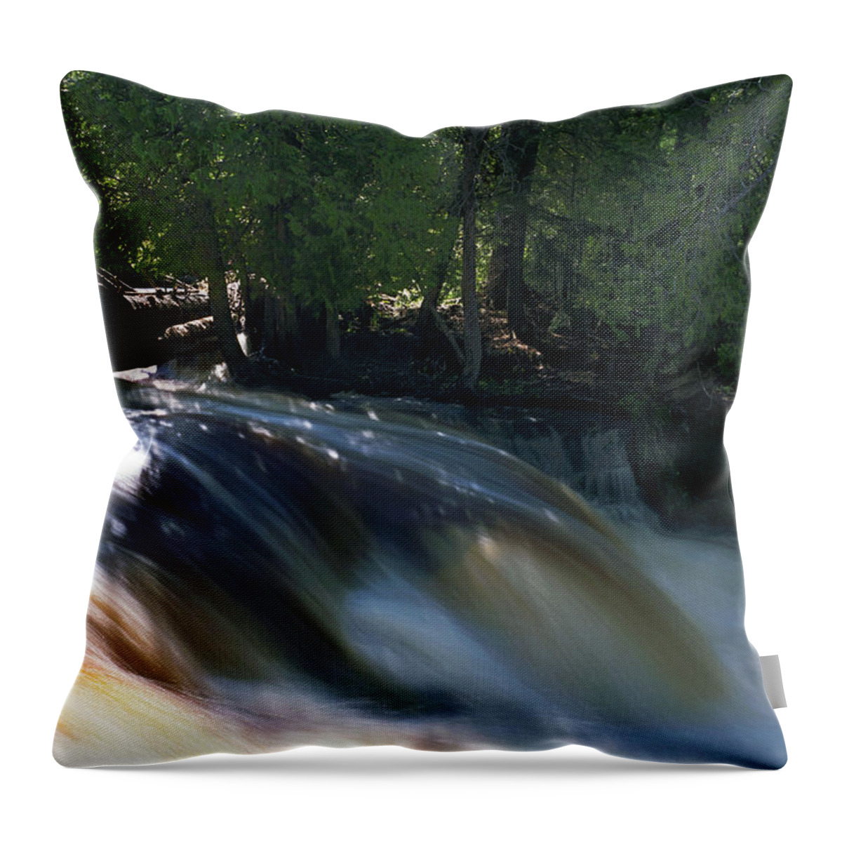 Lower Tahquamenon Falls Throw Pillow featuring the photograph Lower Tahquamenon Falls by Kris Rasmusson