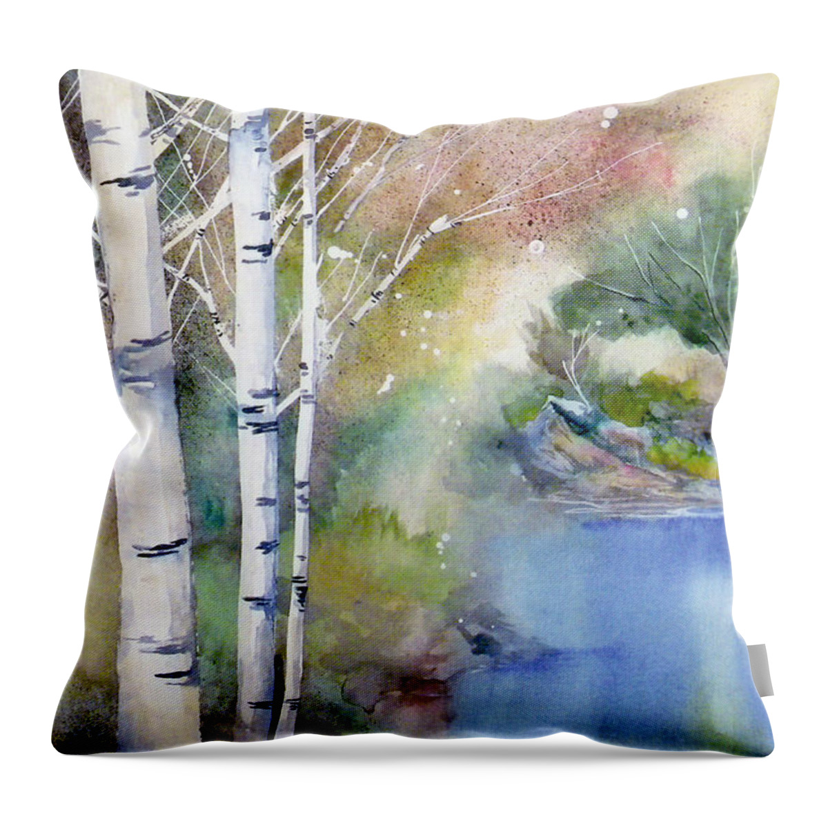 Landscape Throw Pillow featuring the painting Lucid by Sean Parnell