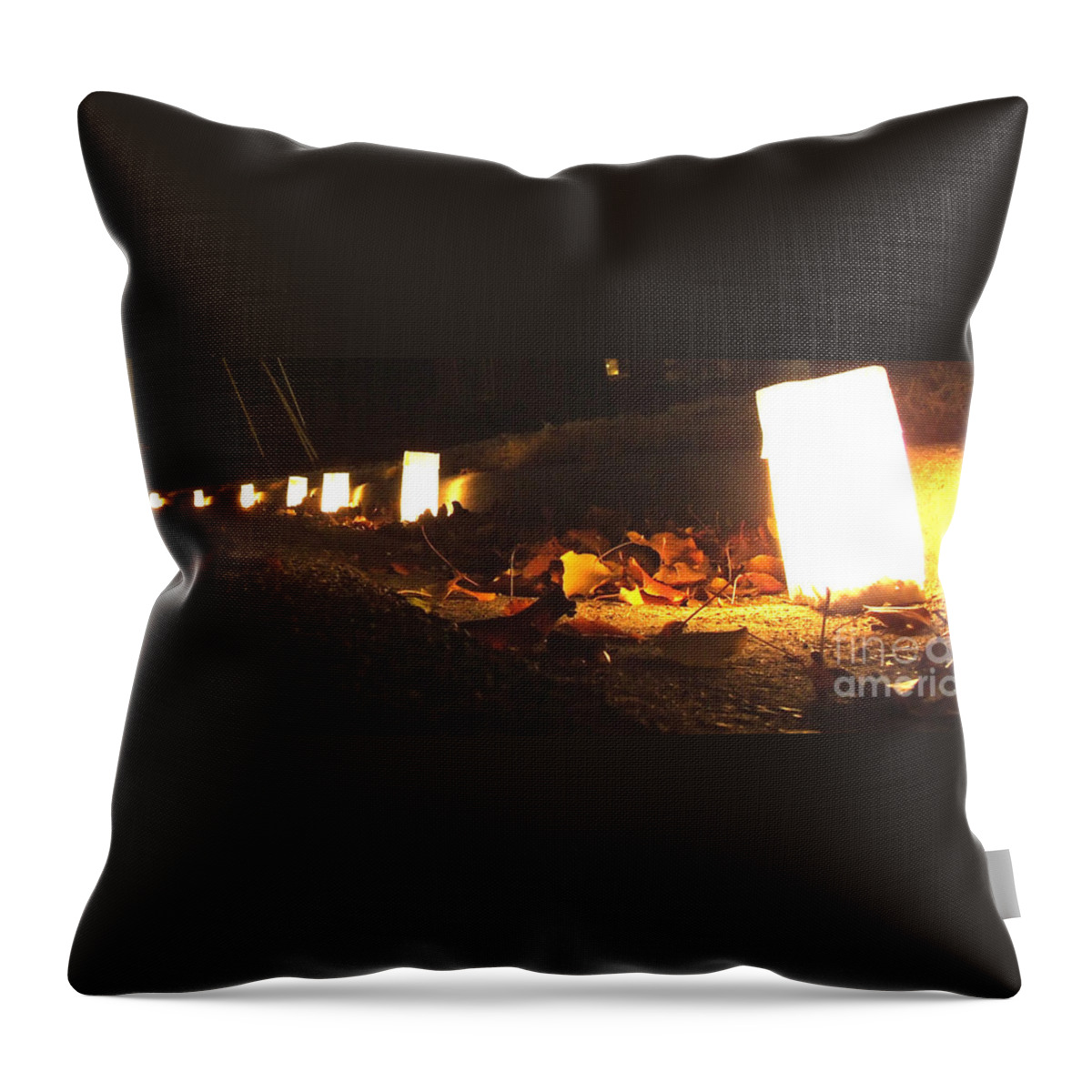 Candles Throw Pillow featuring the photograph Luminaries by Andrea Anderegg