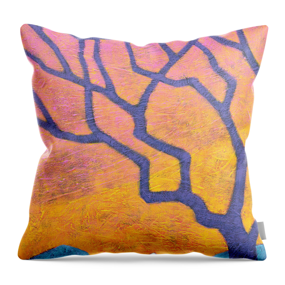 Landscape Throw Pillow featuring the painting Luminous Daybreak by Carrie MaKenna