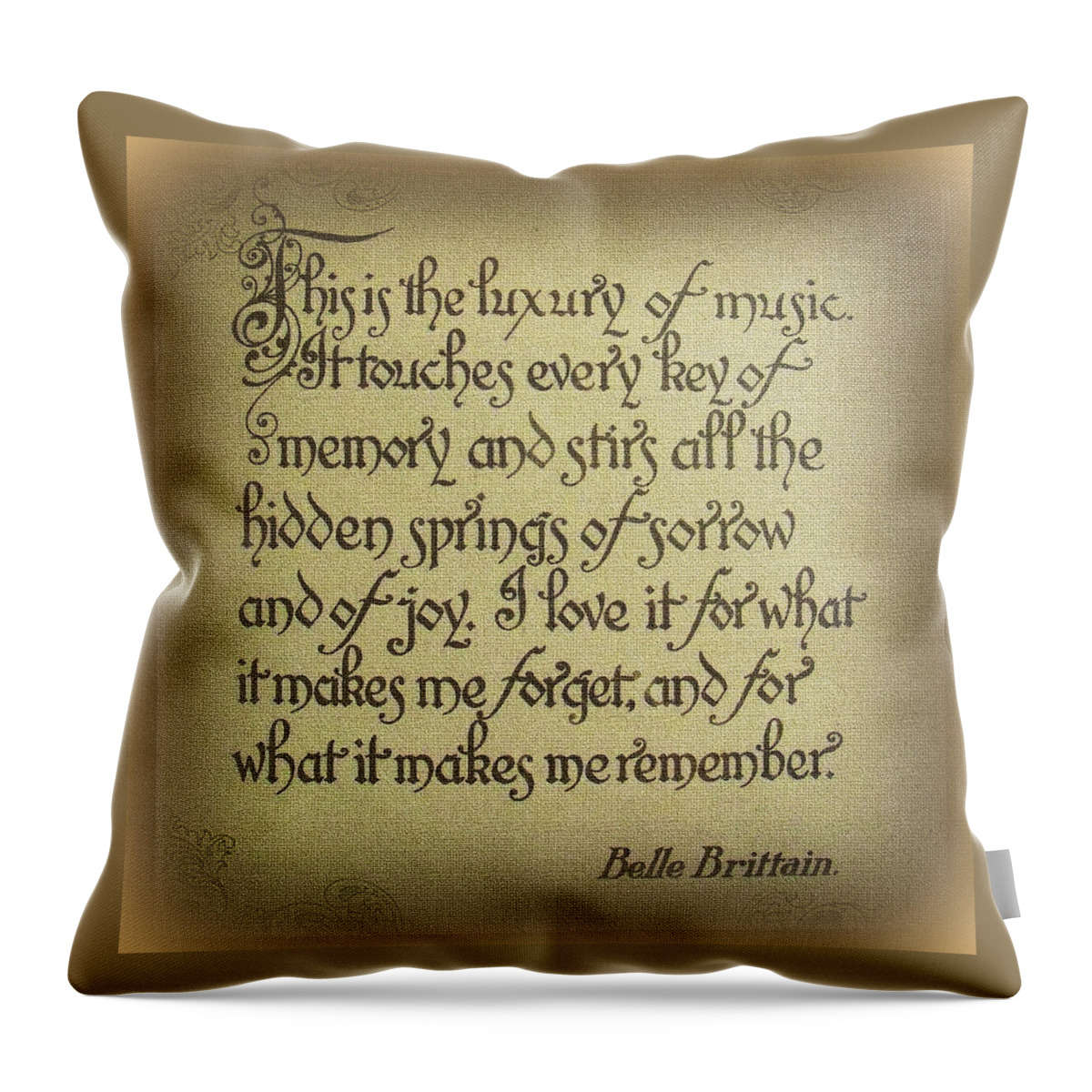 Saying Throw Pillow featuring the photograph Luxury of Music by Jodie Marie Anne Richardson Traugott     aka jm-ART