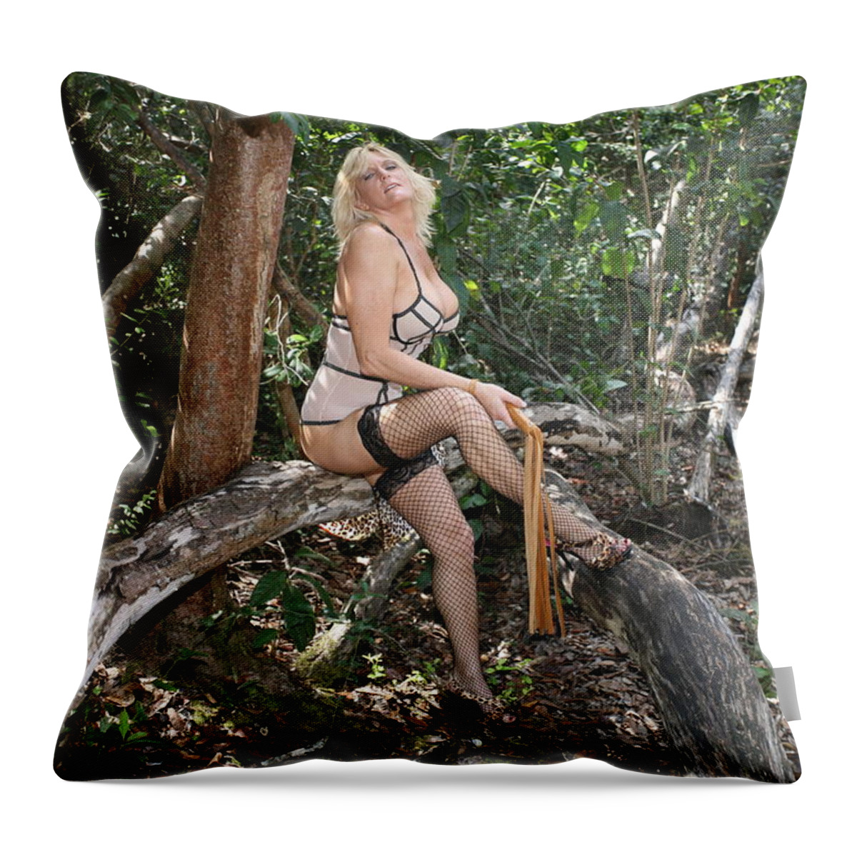 Lucky Cole Biker Outpost Throw Pillow featuring the photograph Lynnie 2002 by Lucky Cole