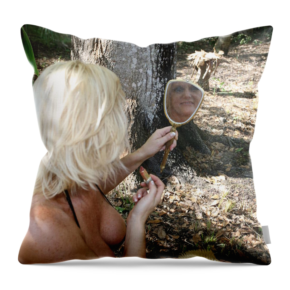 Lucky Cole Biker Outpost Throw Pillow featuring the photograph Lynnie 2389 by Lucky Cole