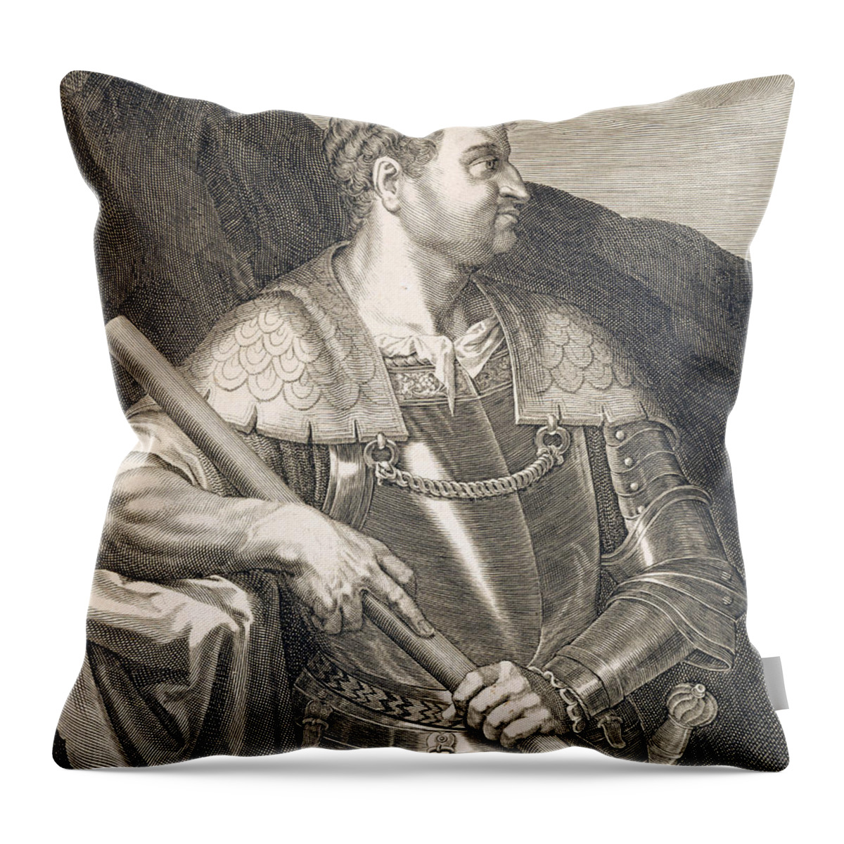 Titian Throw Pillow featuring the painting M Silvius Otho Emperor of Rome by Titian