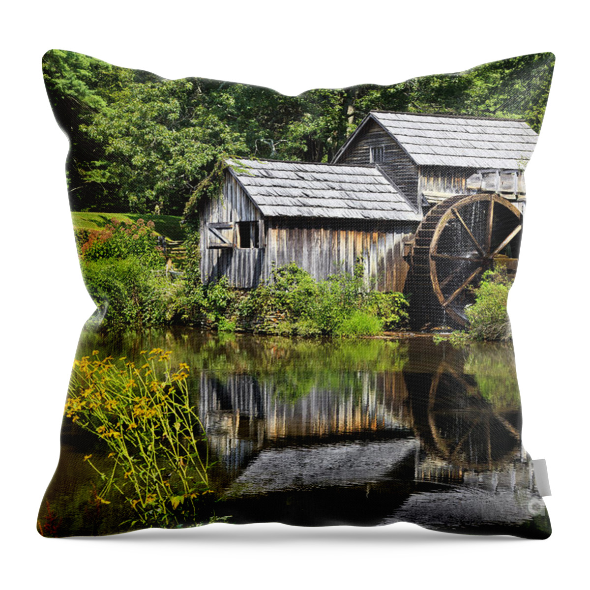 Maybry Mill Throw Pillow featuring the photograph Mabry Mill in Virginia by Jill Lang