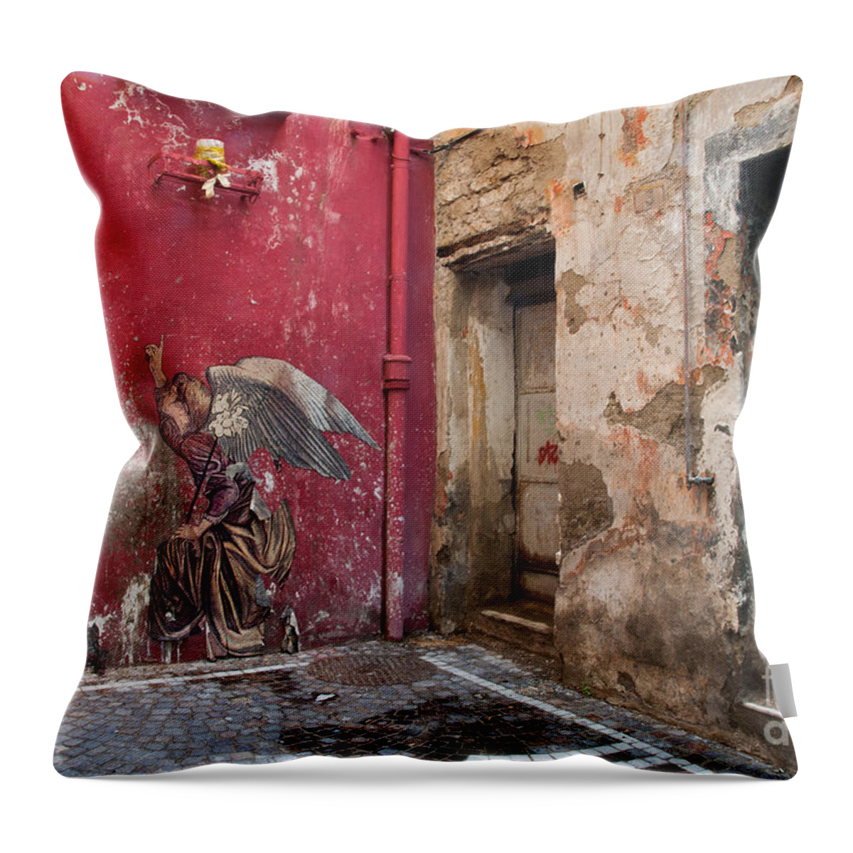 Naples Throw Pillow featuring the photograph Madonna of the Alley by Marion Galt