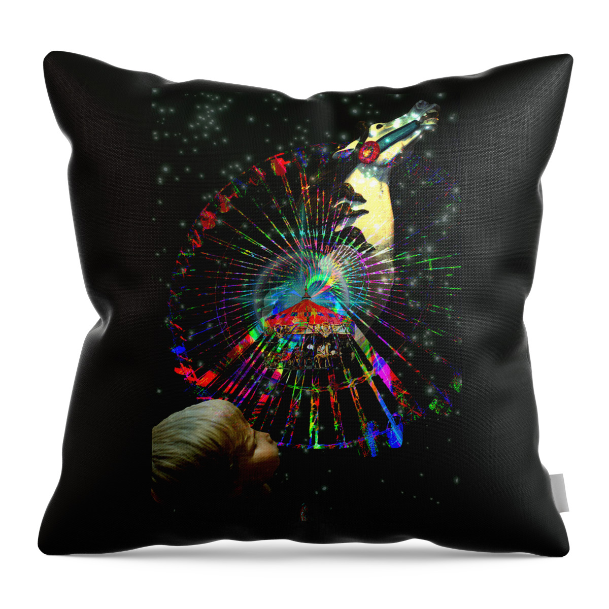 Magic Throw Pillow featuring the digital art Magic Faire by Lisa Yount