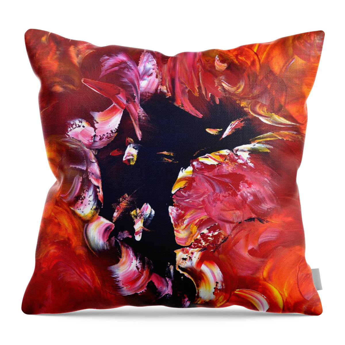 Abstract Throw Pillow featuring the painting Magic night by Isabelle Vobmann