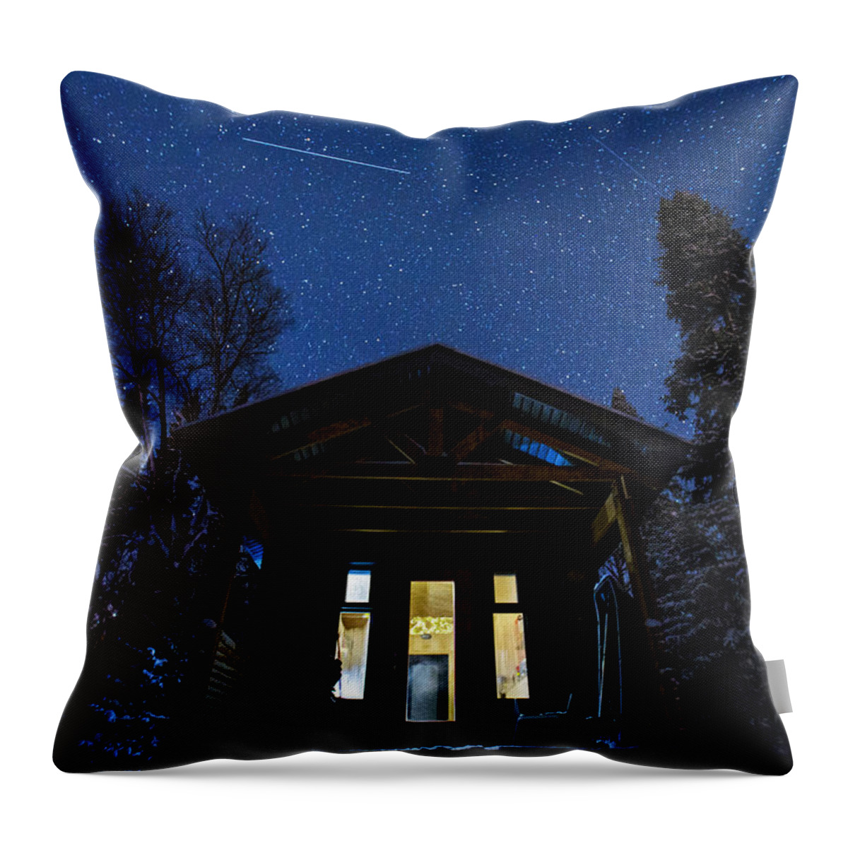 Winter Throw Pillow featuring the photograph Magic Winter Night by Mircea Costina Photography