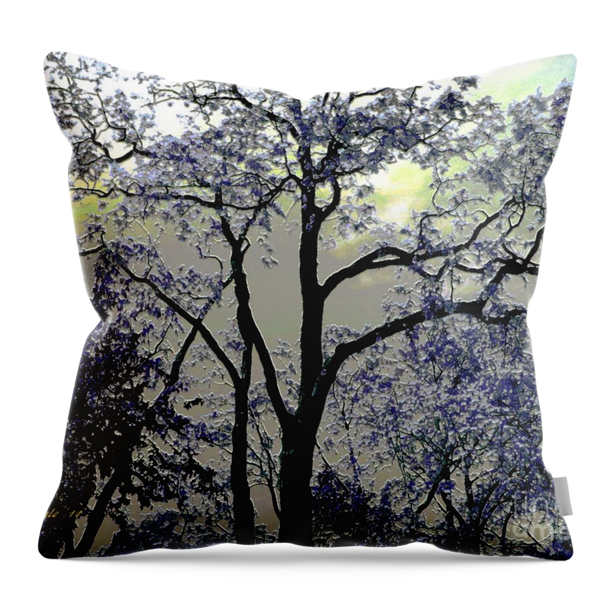  Trees Throw Pillow featuring the digital art Magical Garden by Dale  Ford