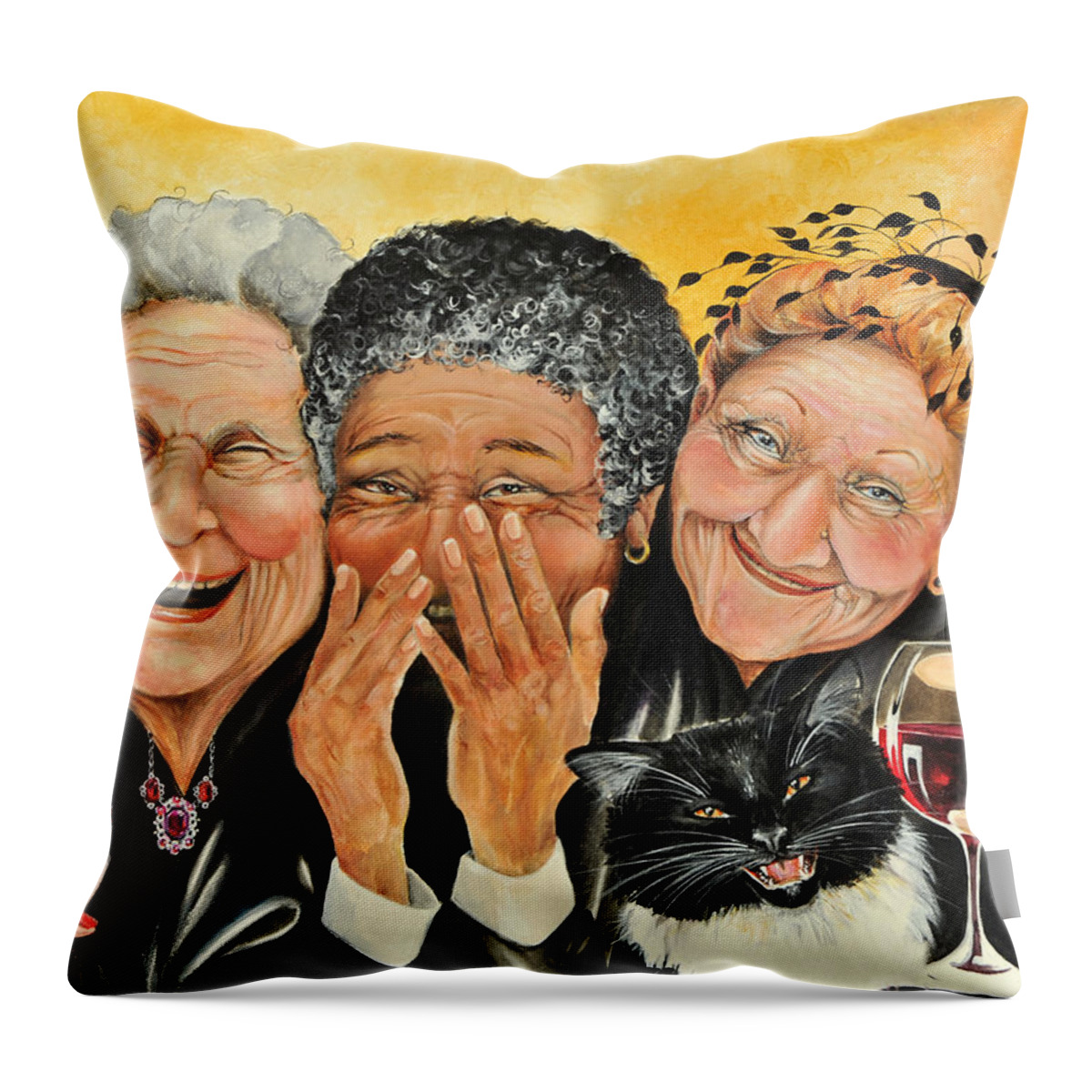 Merry Widows Throw Pillow featuring the painting Magical Moment by Shelly Wilkerson