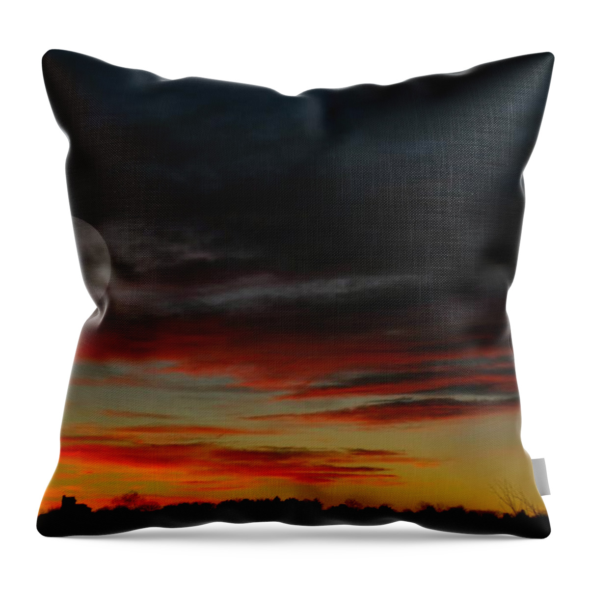 Sunset Throw Pillow featuring the photograph Magical Moon by Diana Angstadt
