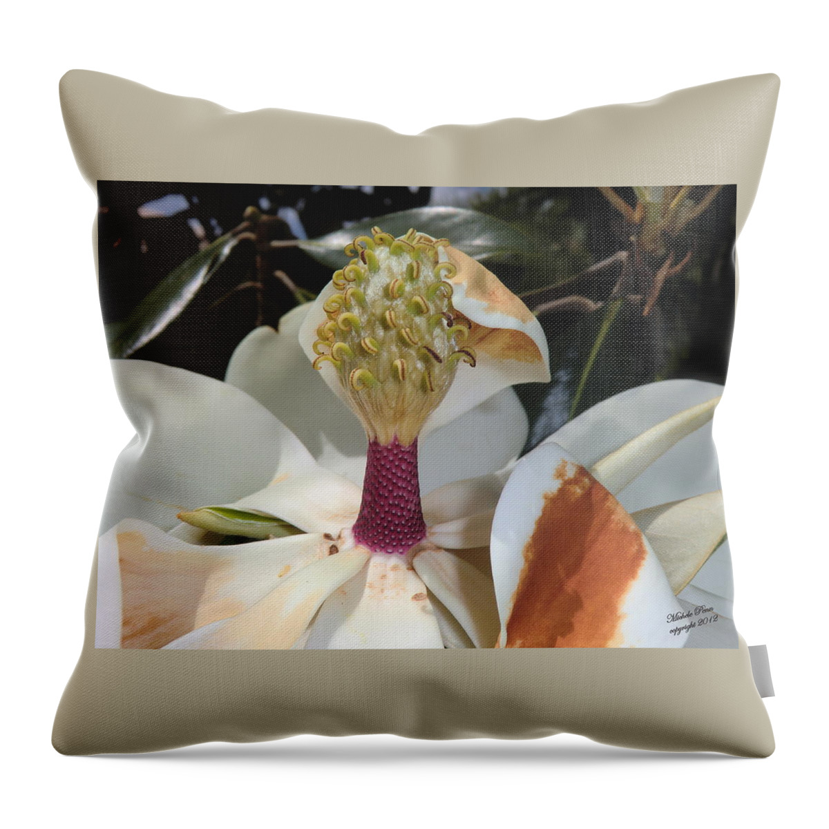  Throw Pillow featuring the photograph Magnolia Magnicence by Michele Penn