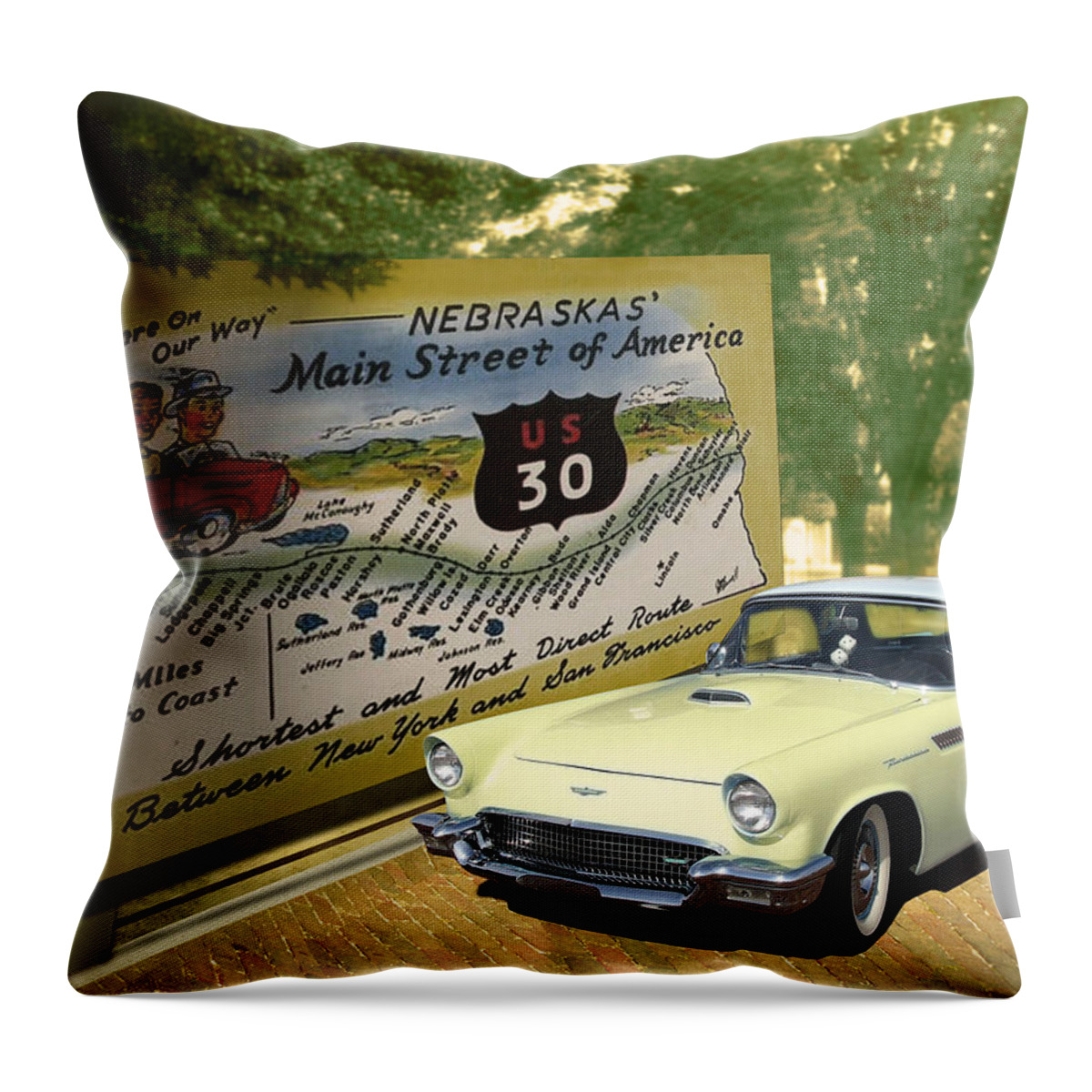 Main Street Throw Pillow featuring the photograph Main Street America by John Anderson