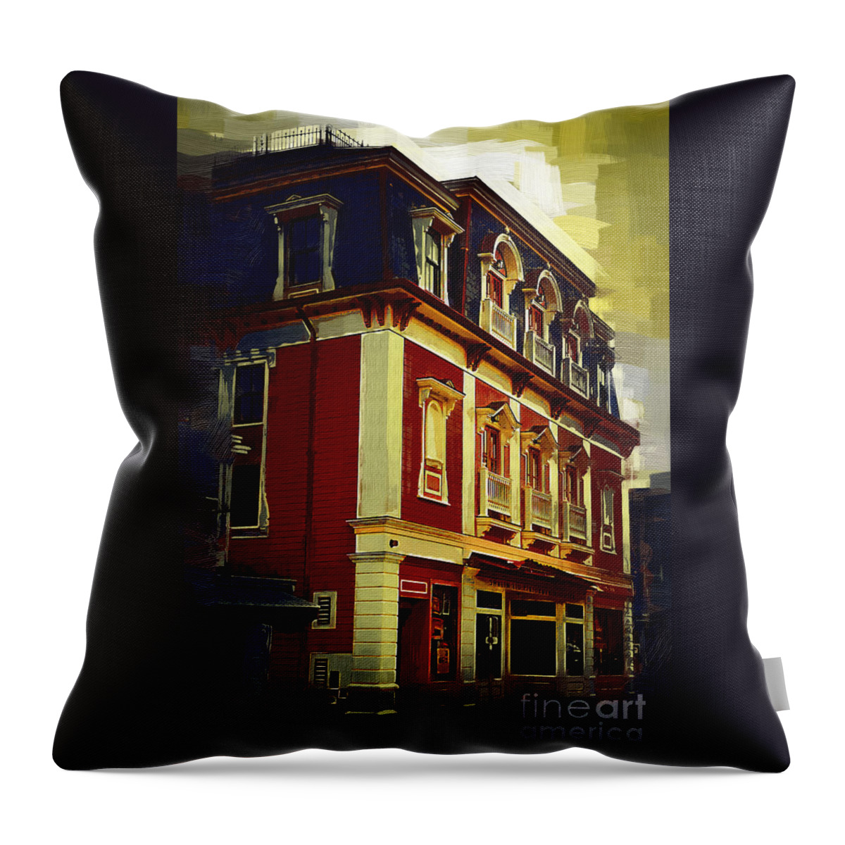 Architecture Throw Pillow featuring the painting Main Street USA by Kirt Tisdale