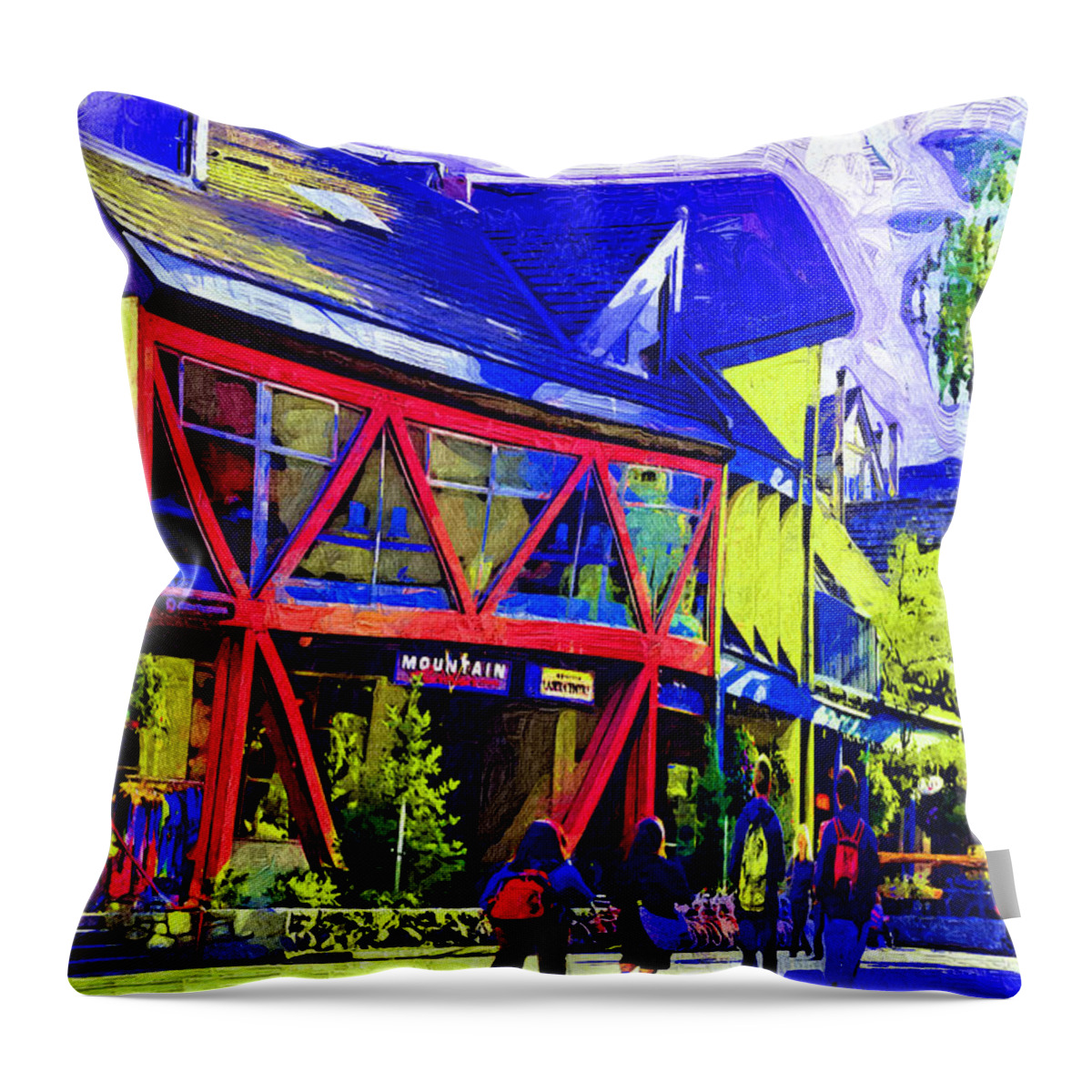 Whistler Throw Pillow featuring the digital art Shopping Whistler by Kirt Tisdale