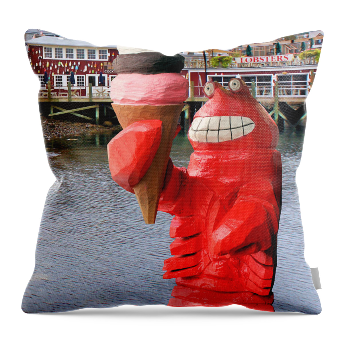 Maine Throw Pillow featuring the photograph Maine Ice Cream by Kristin Elmquist