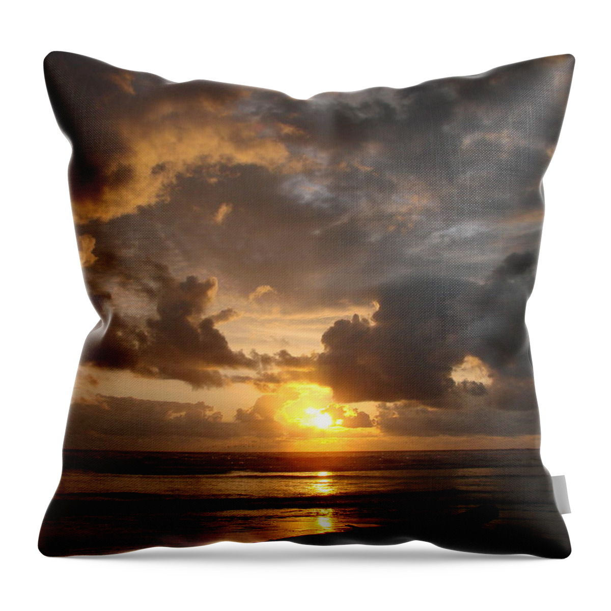 Sunset Throw Pillow featuring the photograph Majestic Sunset by Athena Mckinzie