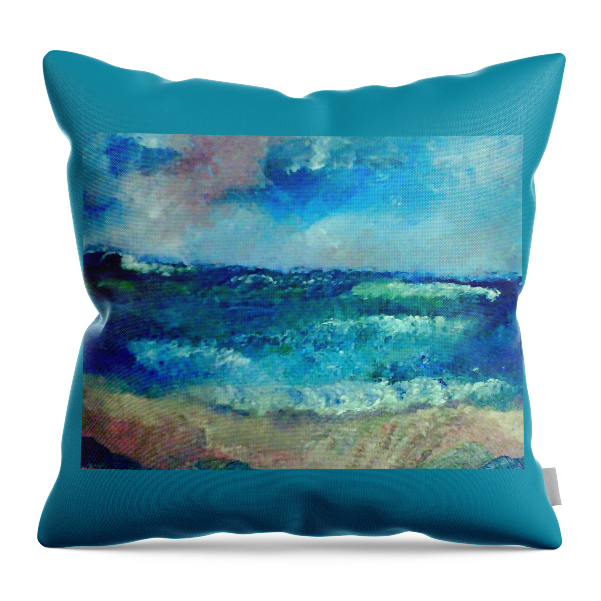 Water Throw Pillow featuring the painting Majestic Fury by Suzanne Berthier