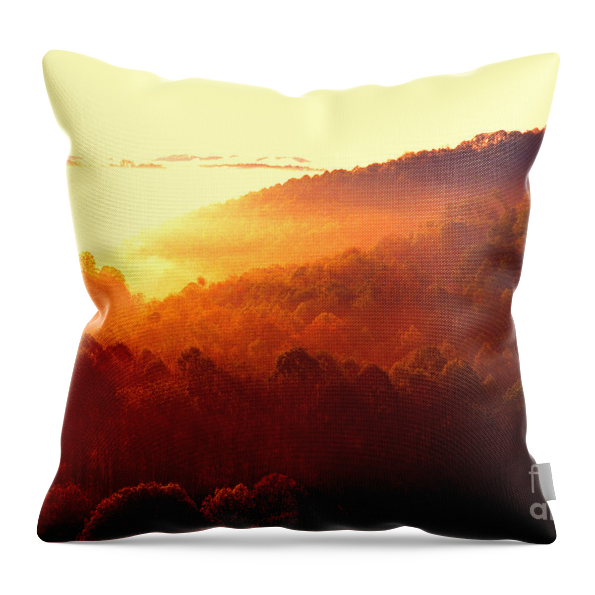 West Virginia Throw Pillow featuring the photograph Majestic Mountain Sunrise by Thomas R Fletcher