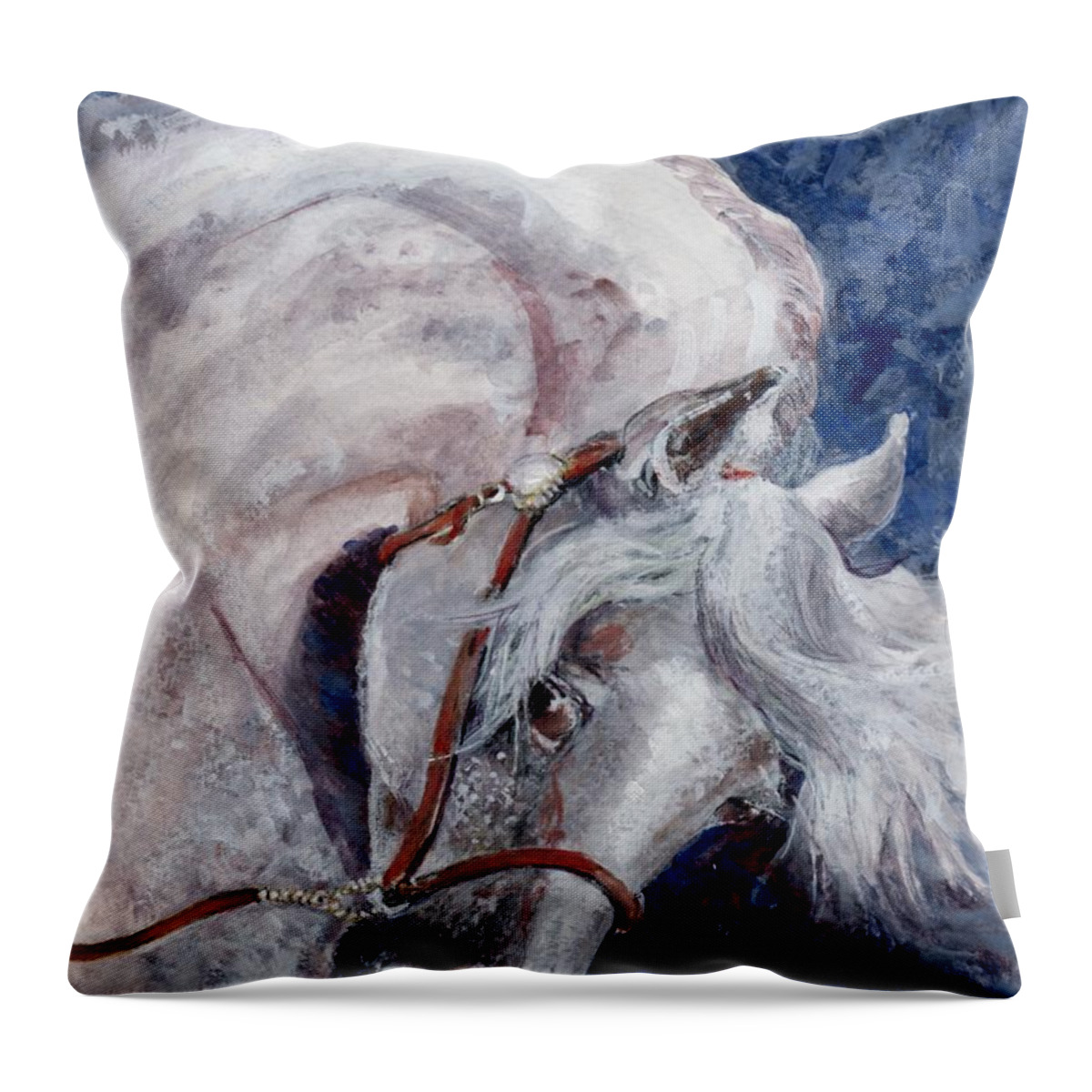 Animal Throw Pillow featuring the painting Major Portrait by Mary Armstrong