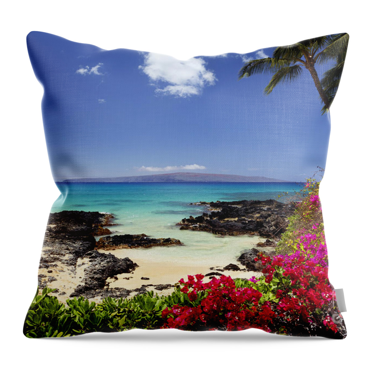 Beach Throw Pillow featuring the photograph Makena Cove Maui 2 by David Olsen