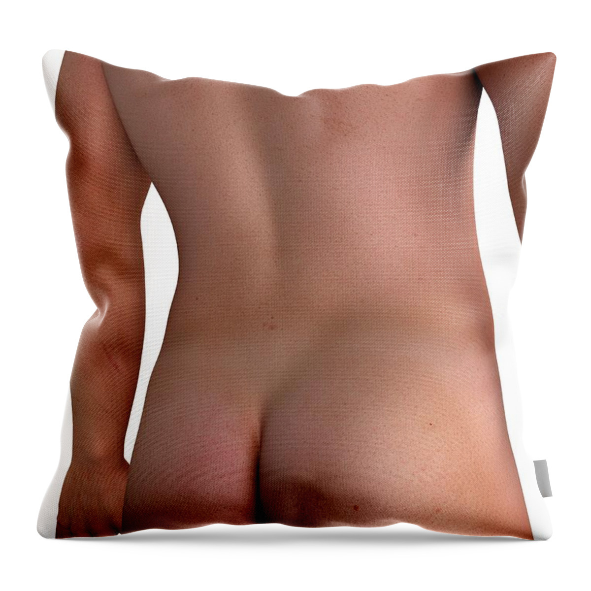 Human Arm Throw Pillow featuring the digital art Male Back, Artwork by Sciepro
