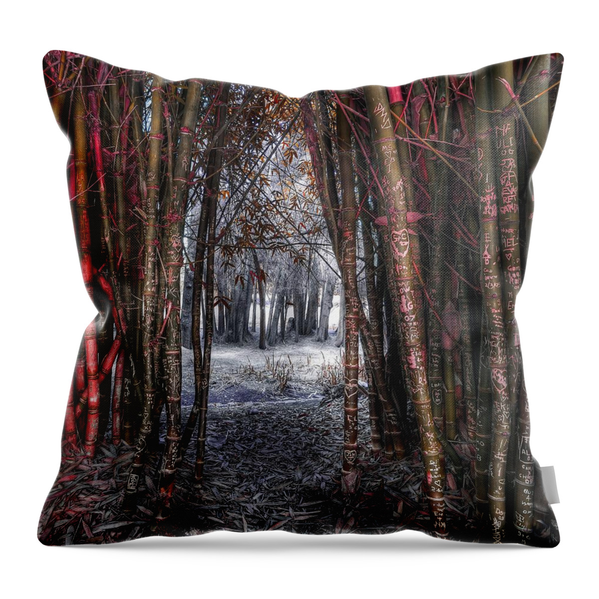 Leaves Throw Pillow featuring the photograph Malice In Wonderland by Wayne Sherriff