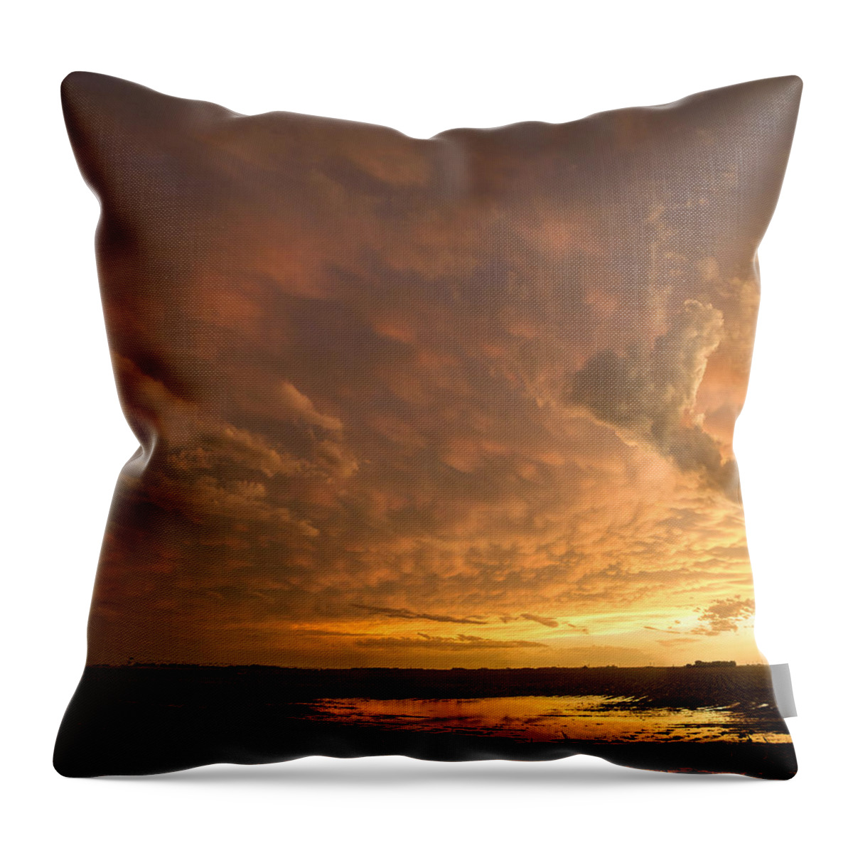 Kansas Throw Pillow featuring the photograph Mammatus Clouds by Rob Graham