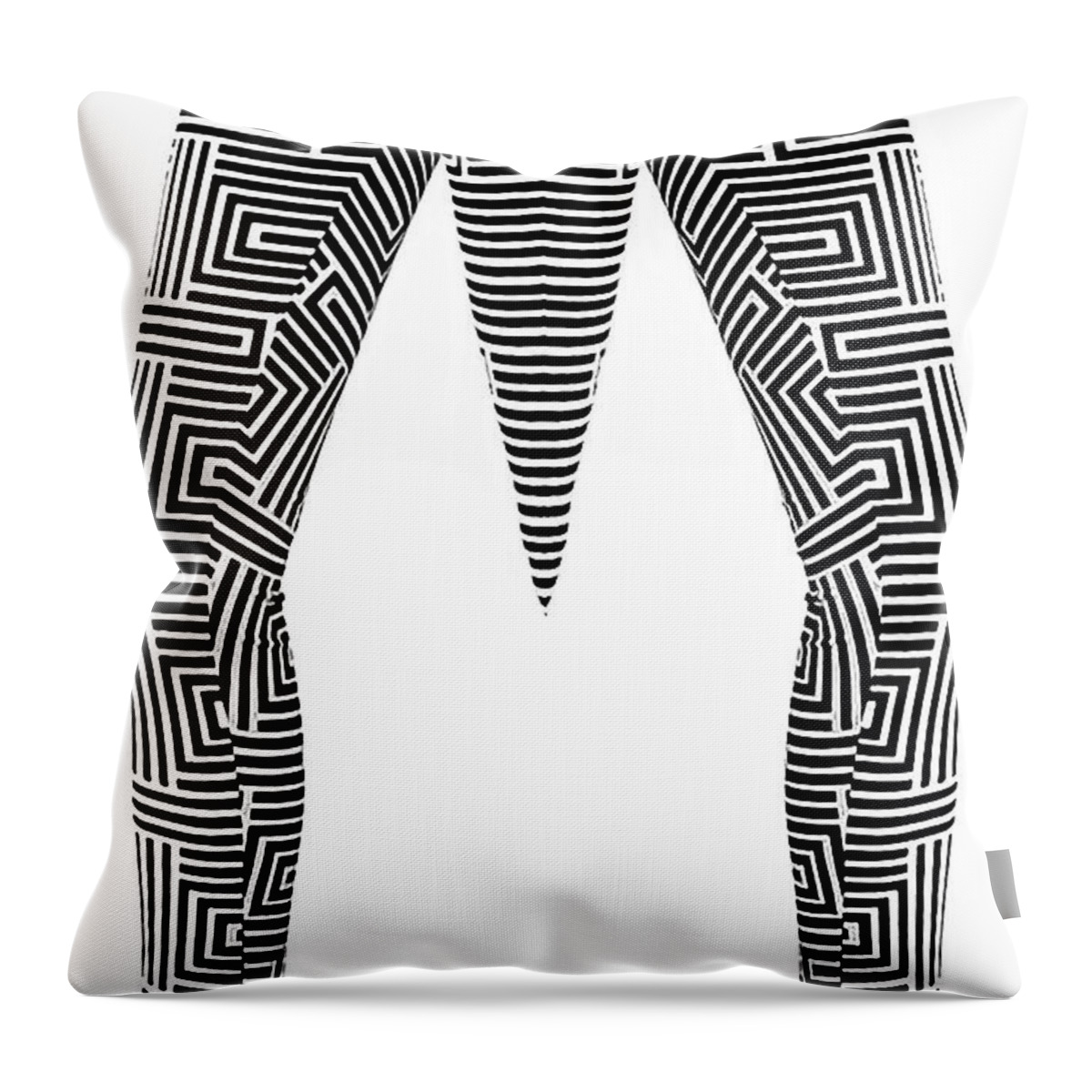 Abstract Throw Pillow featuring the painting Man Maze by Rafael Salazar