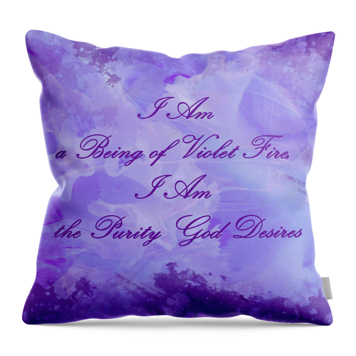 Violet Flame Throw Pillow featuring the photograph Mantra of Violet Fire by Jenny Rainbow