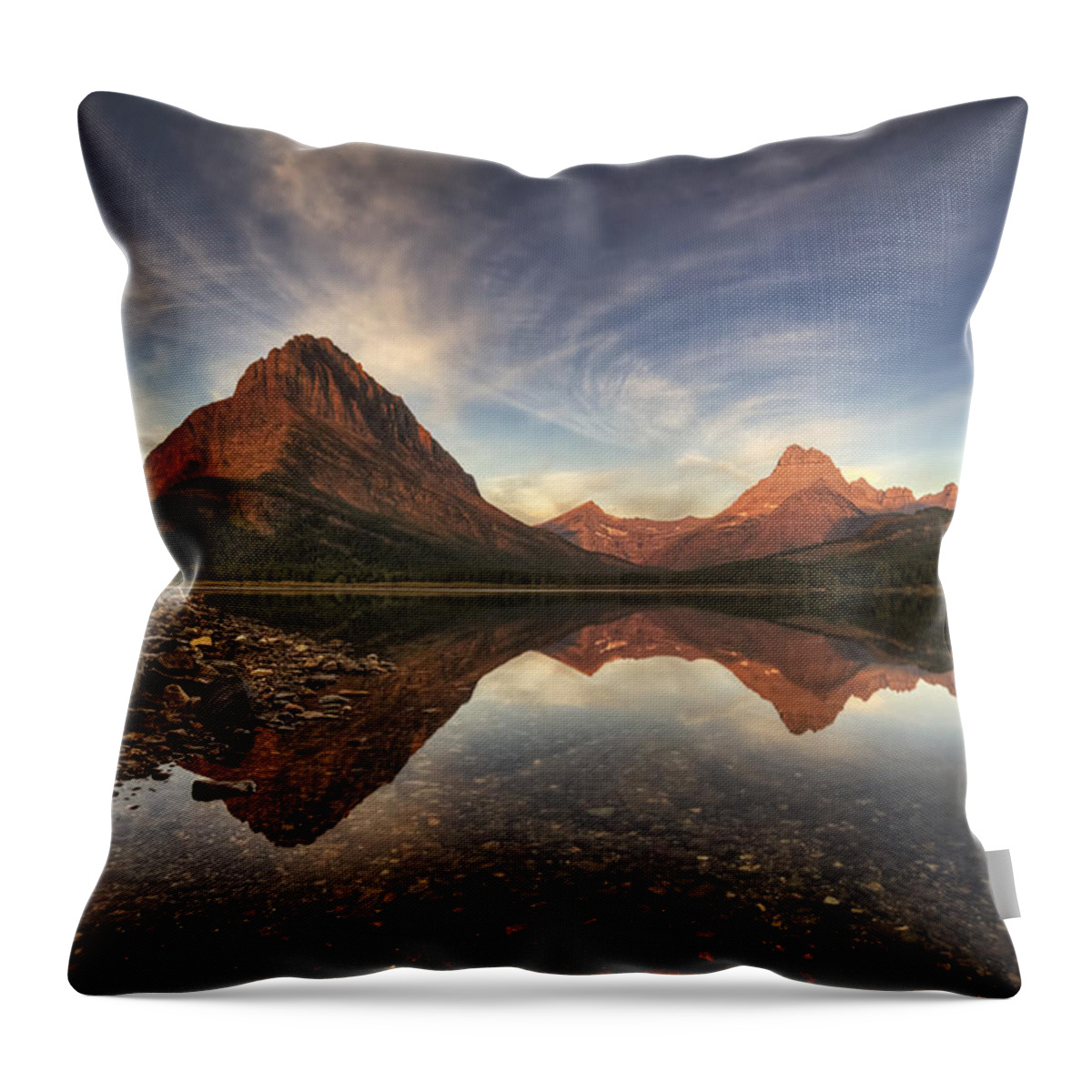 Sunrise Throw Pillow featuring the photograph Many Glacier Zen by Mark Kiver
