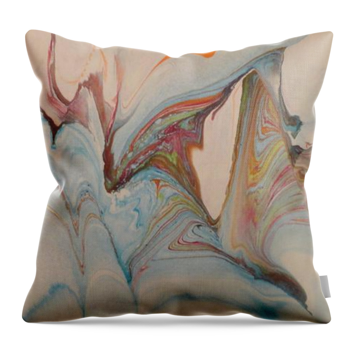 Marbling Art Throw Pillow featuring the painting Marble 24 by Mike Breau