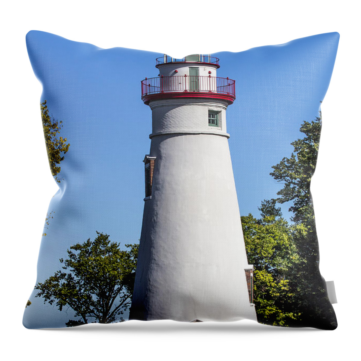 Lighthouse Throw Pillow featuring the photograph Marblehead Lighthouse by Steven Clair