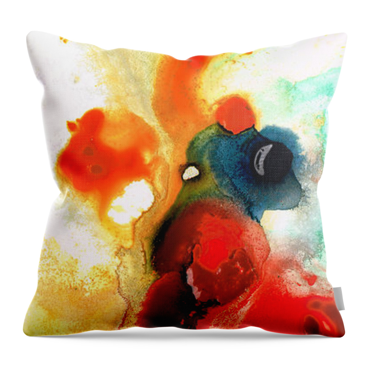 Abstract Art Throw Pillow featuring the painting Mardi Gras - Colorful Abstract Art by Sharon Cummings by Sharon Cummings