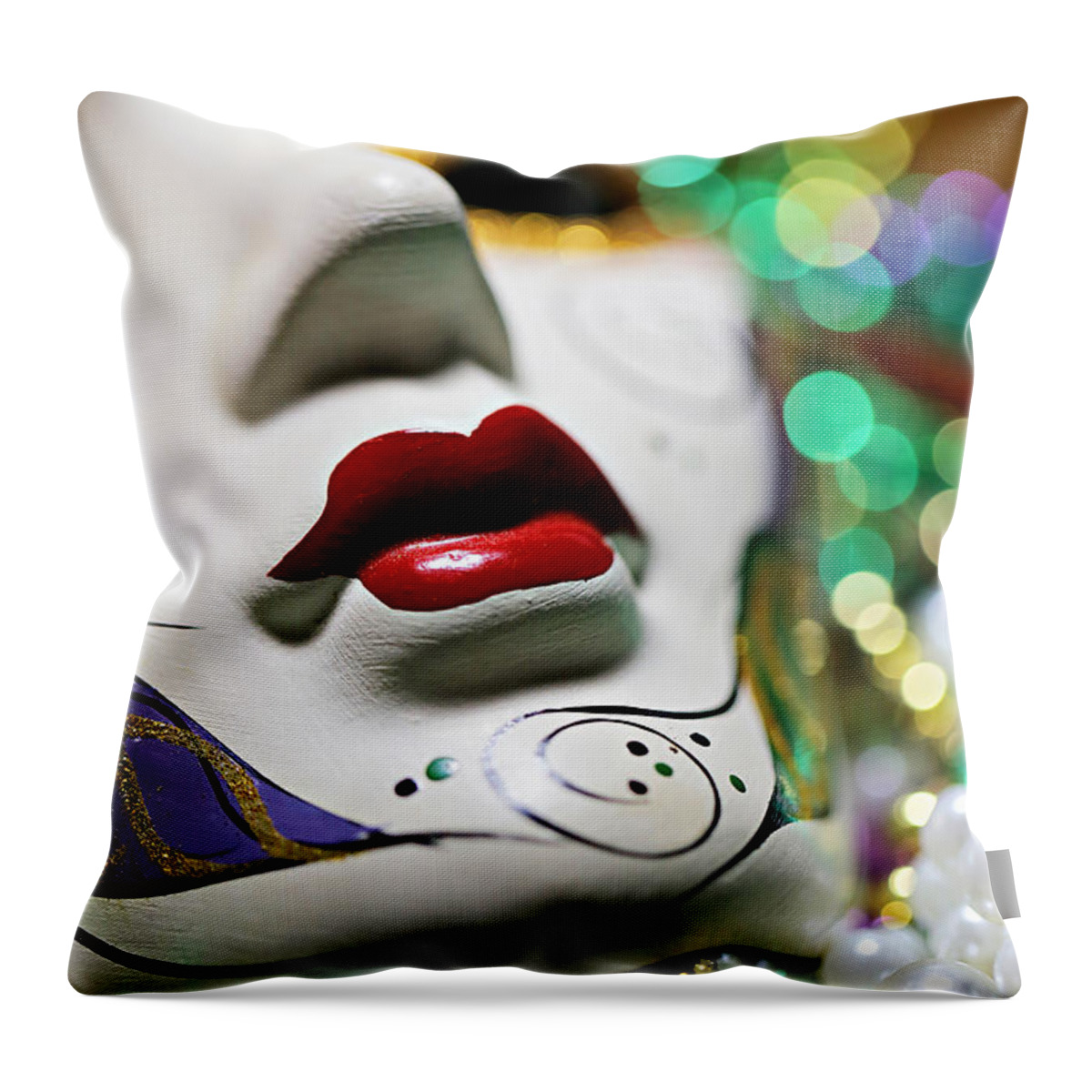 Beads Throw Pillow featuring the photograph Mardi Gras II by Trish Mistric