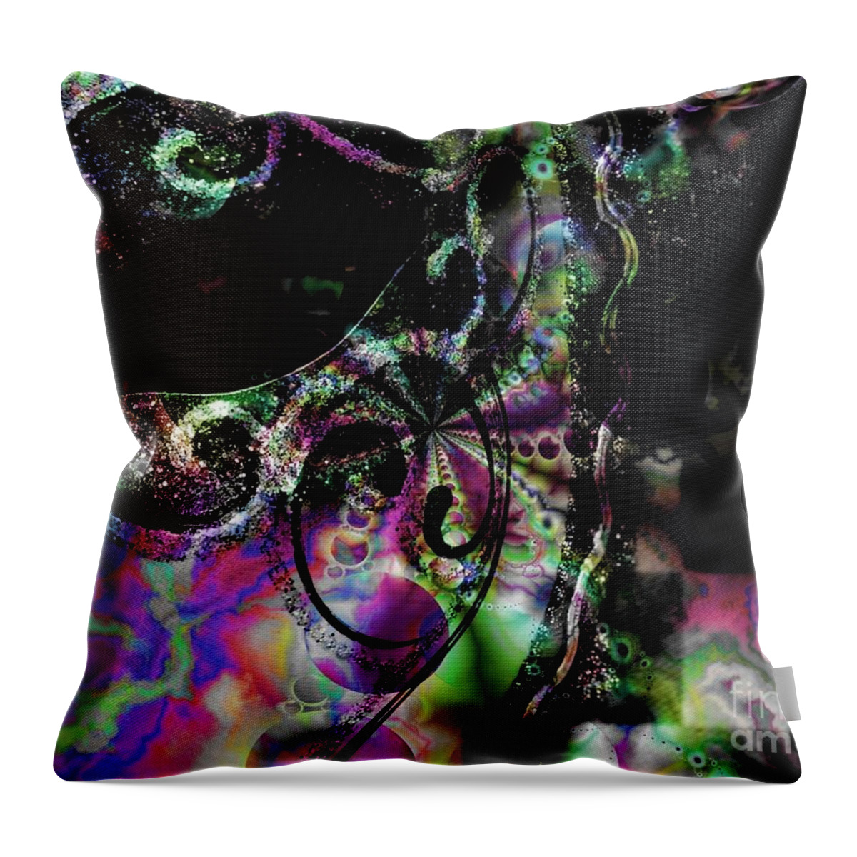 Mardi Gras Throw Pillow featuring the digital art Mardi Gras in New Orleans / Krewe of Second Born by Elizabeth McTaggart