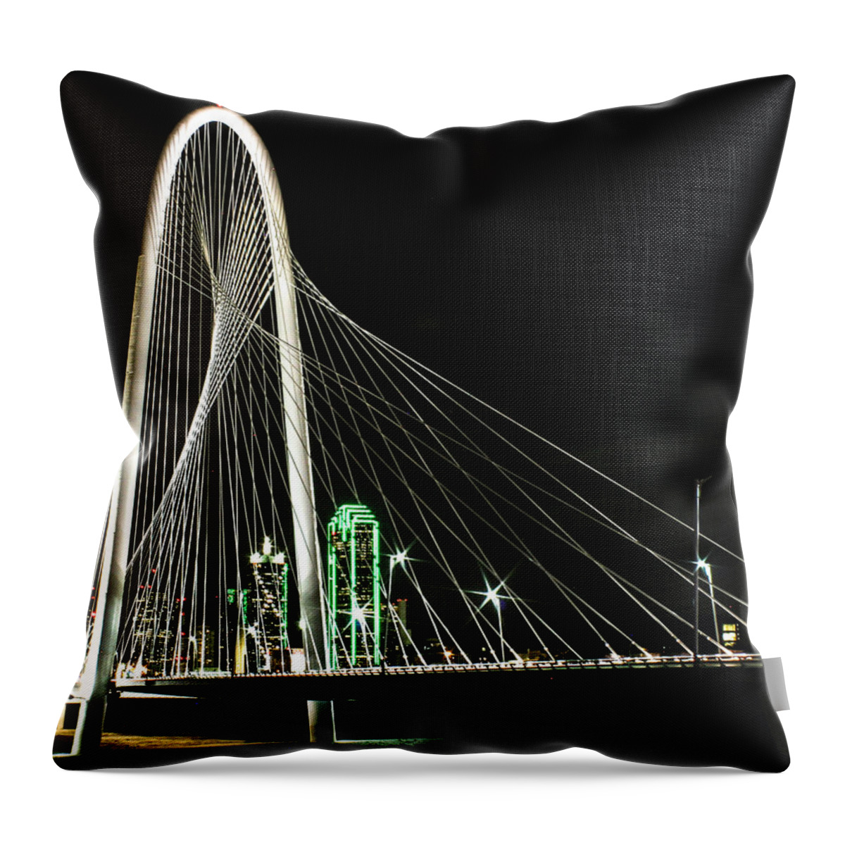 Dallas Throw Pillow featuring the photograph Margaret Hunt Hill Bridge by Jeff Mize