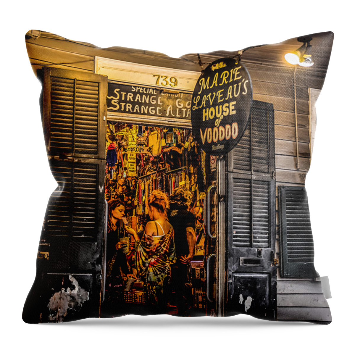 Boutique Throw Pillow featuring the photograph Marie Laveau's House of Voodoo by Chris Smith