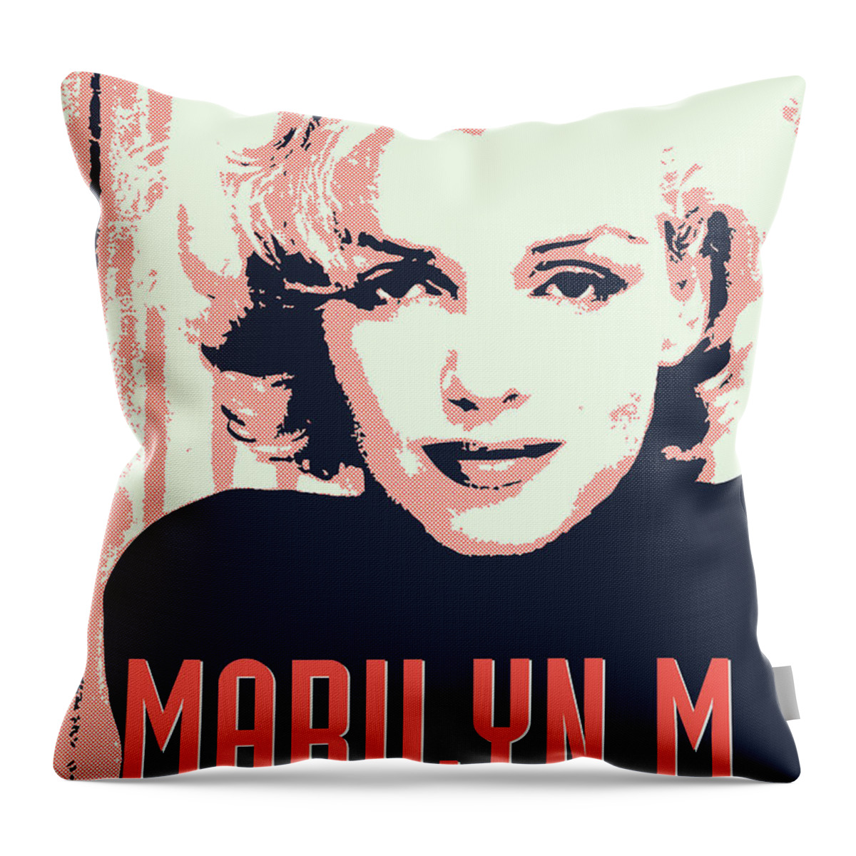 Claudia Throw Pillow featuring the digital art Marilyn M by Chungkong Art