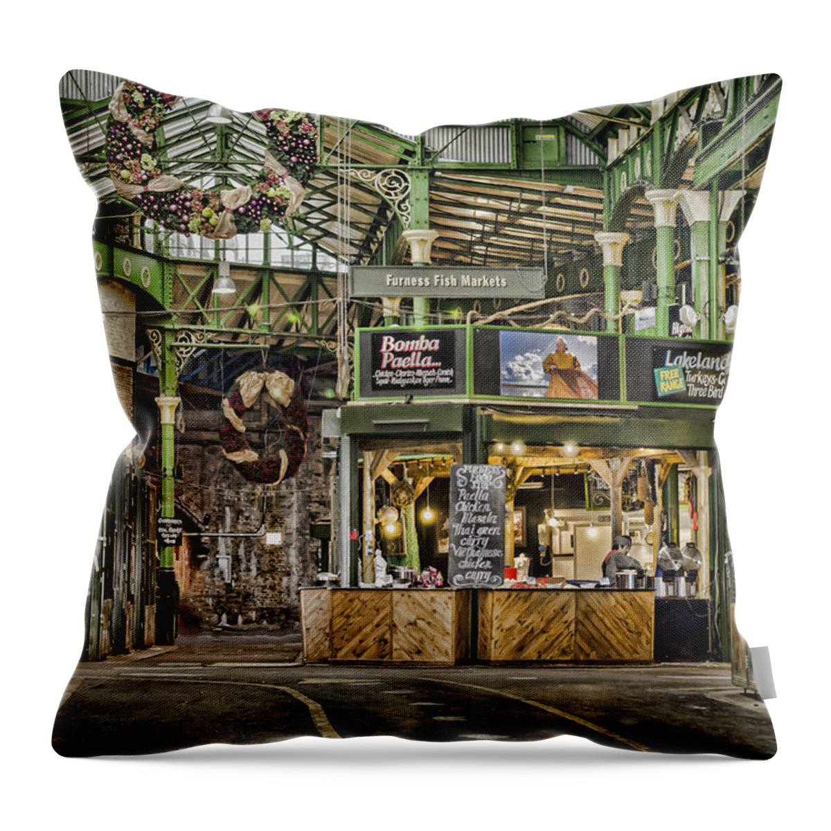 Borough Market Throw Pillow featuring the photograph Market Streets by Heather Applegate
