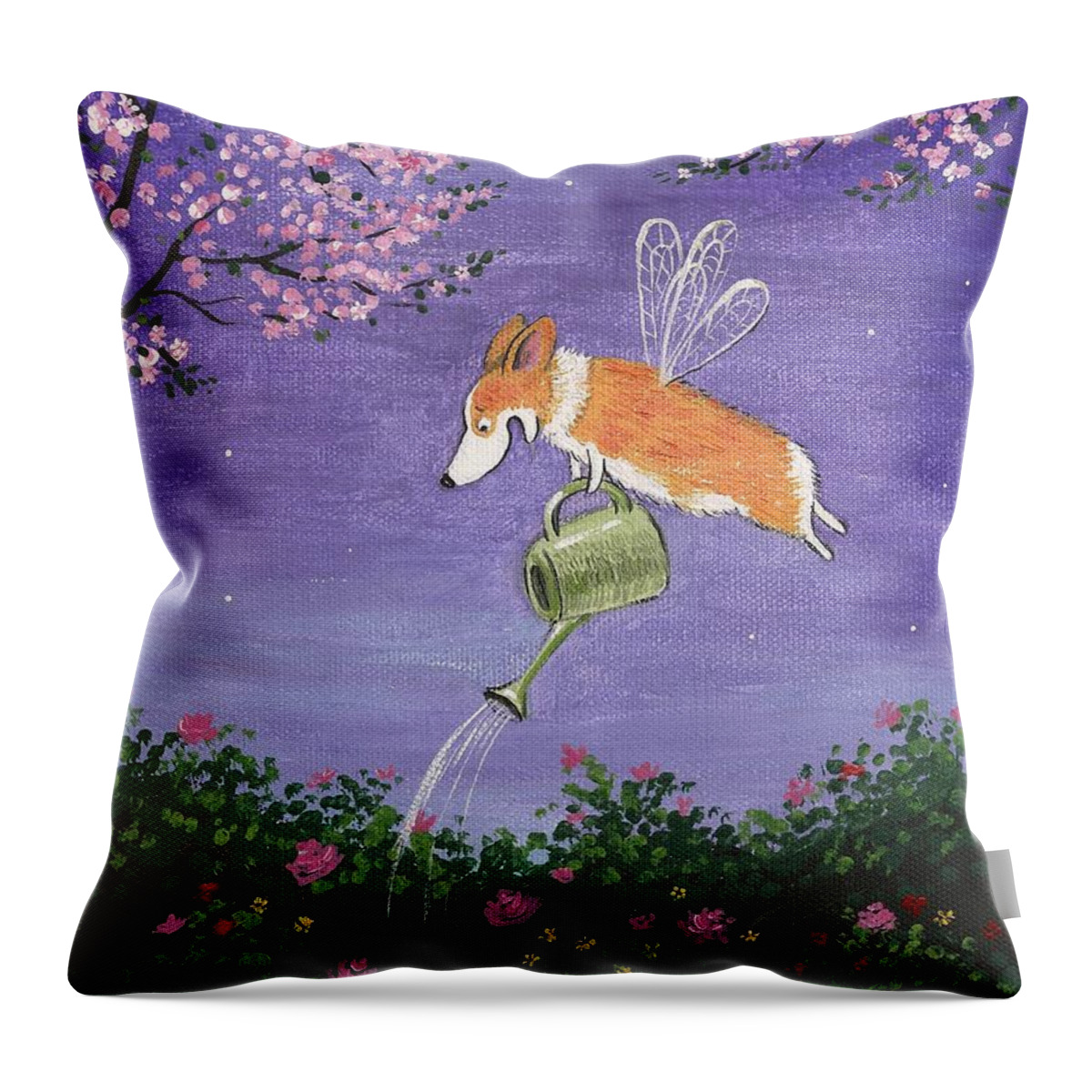 Print Throw Pillow featuring the painting Marking My Territory by Margaryta Yermolayeva