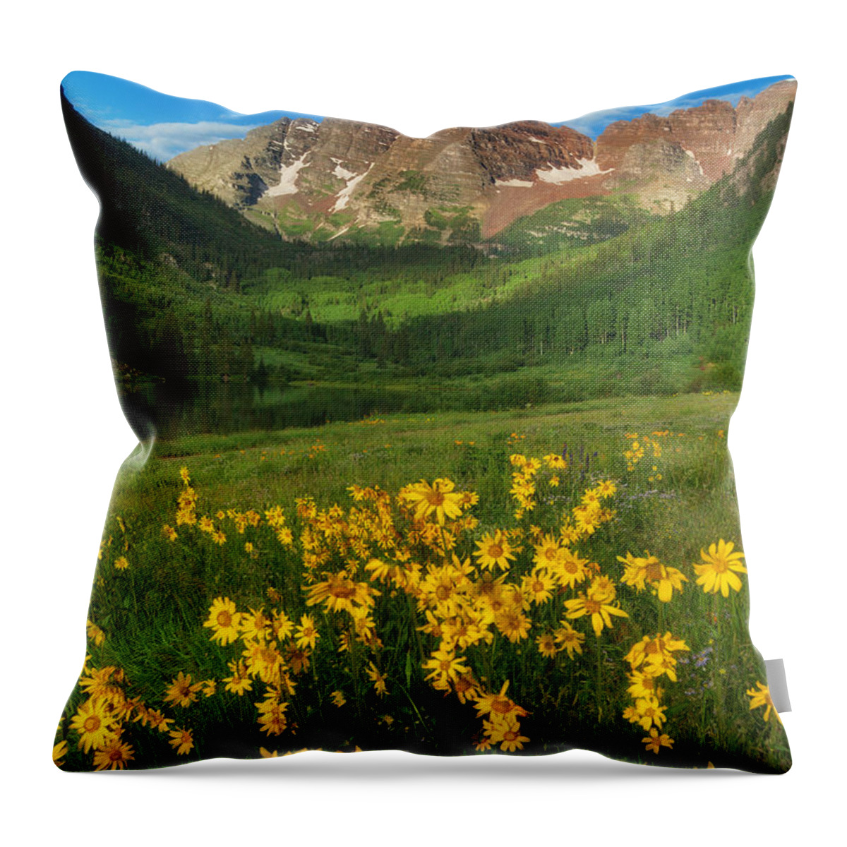 Colorado Landscapes Throw Pillow featuring the photograph Maroon Summer by Darren White
