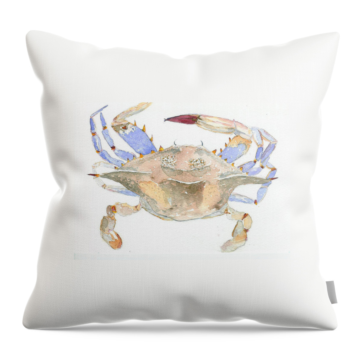 Crab Throw Pillow featuring the painting Maryland Crab by Anne Marie Brown