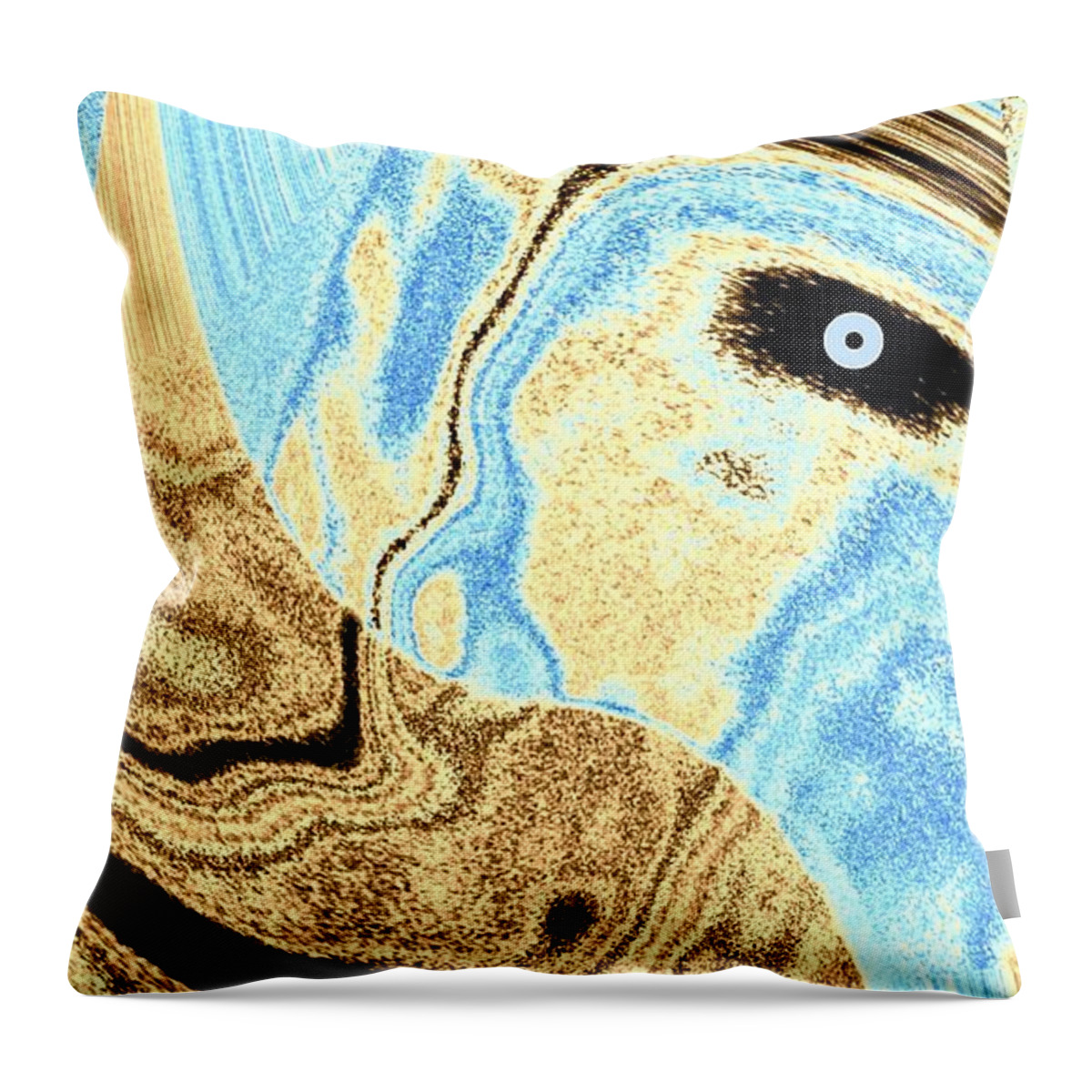 Masked- Man Abstract Throw Pillow featuring the digital art Masked- Man Abstract by Will Borden