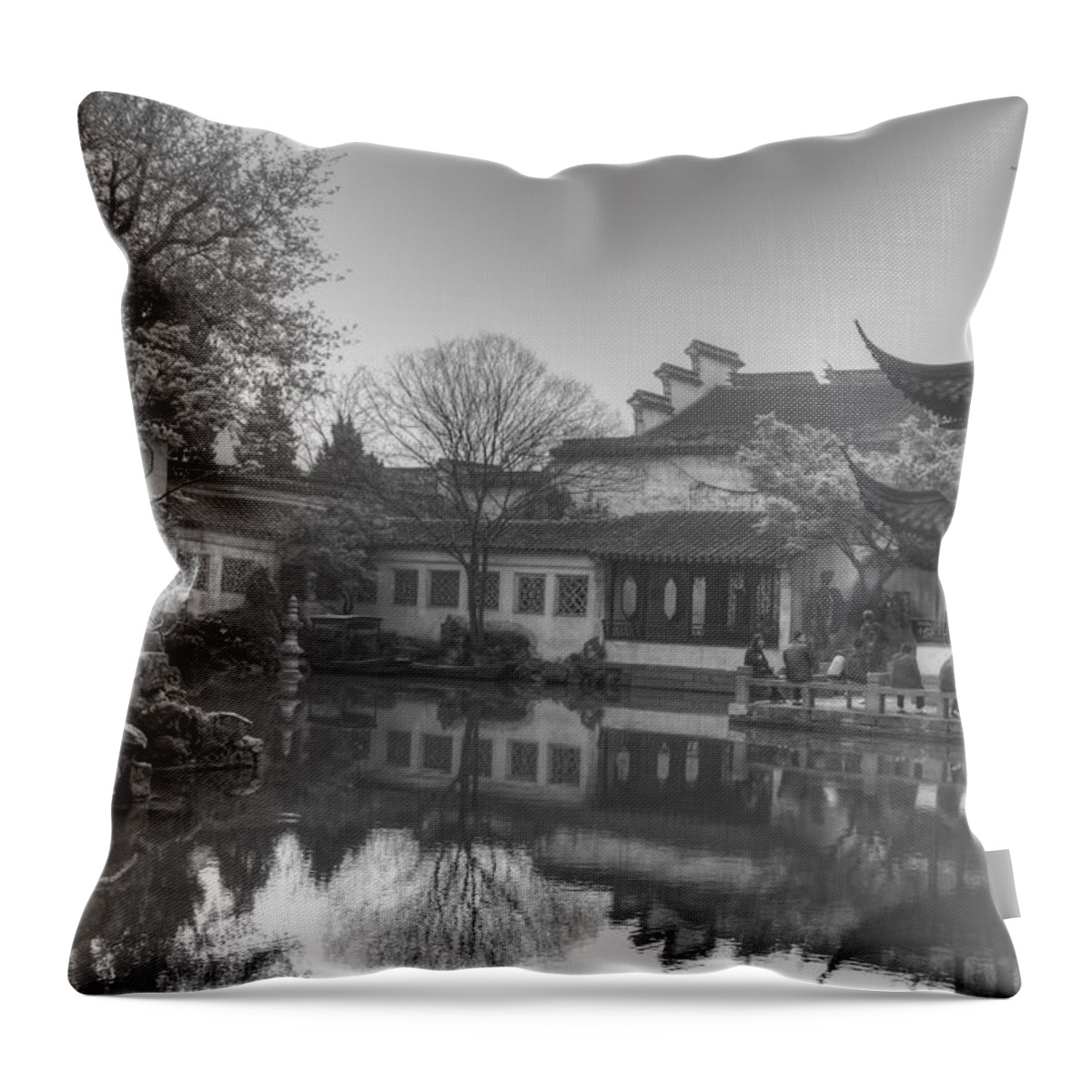 Suzhou Throw Pillow featuring the photograph Master of the Nets Garden by Bill Hamilton
